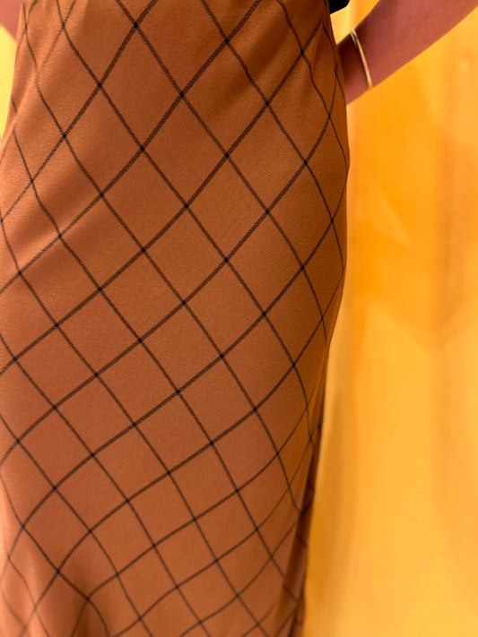 Slip skirt multi brown