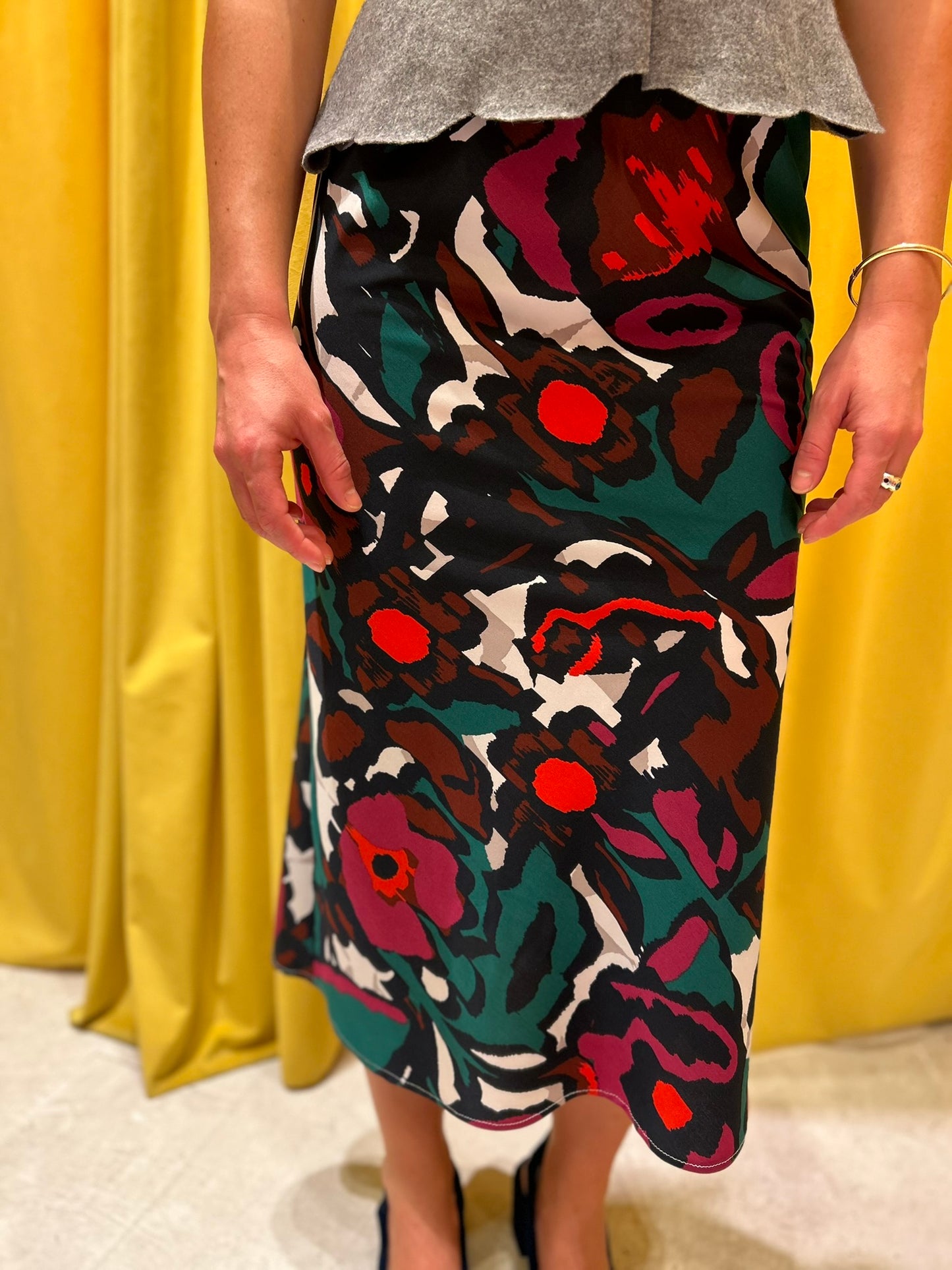 Slip skirt multi fleur