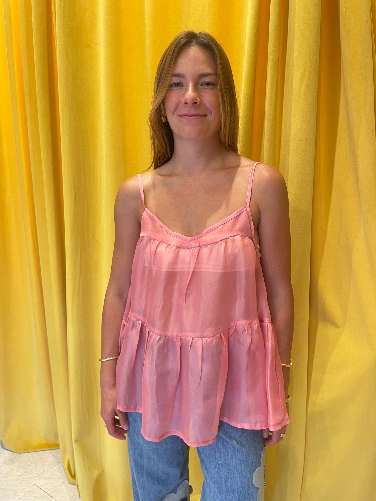 Umbrella Organza Top Coffee