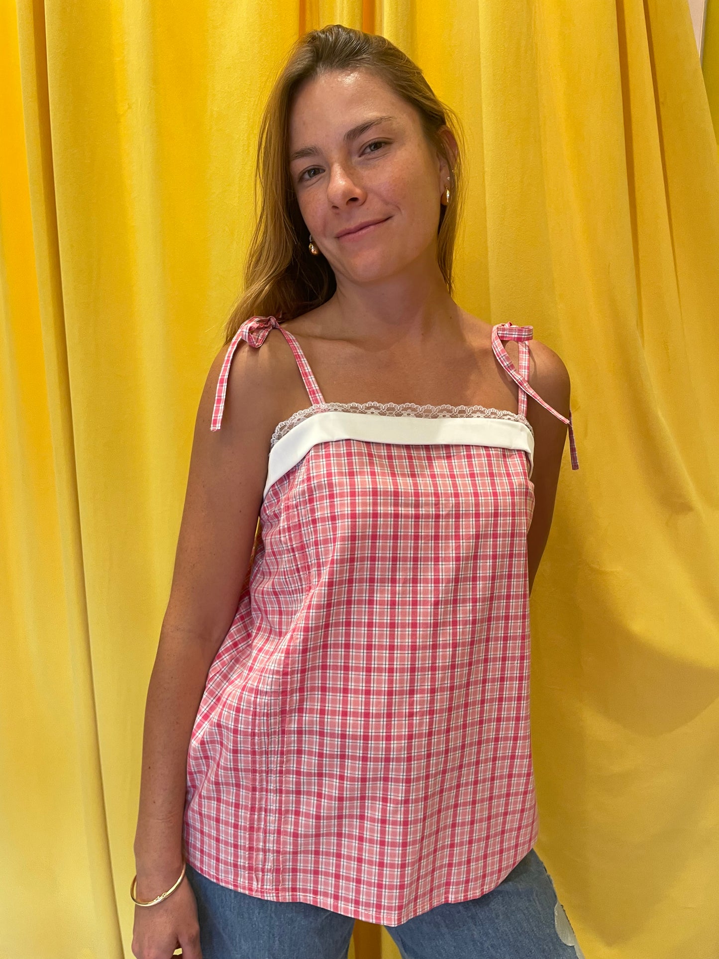 Rainbow Top Checks Pink