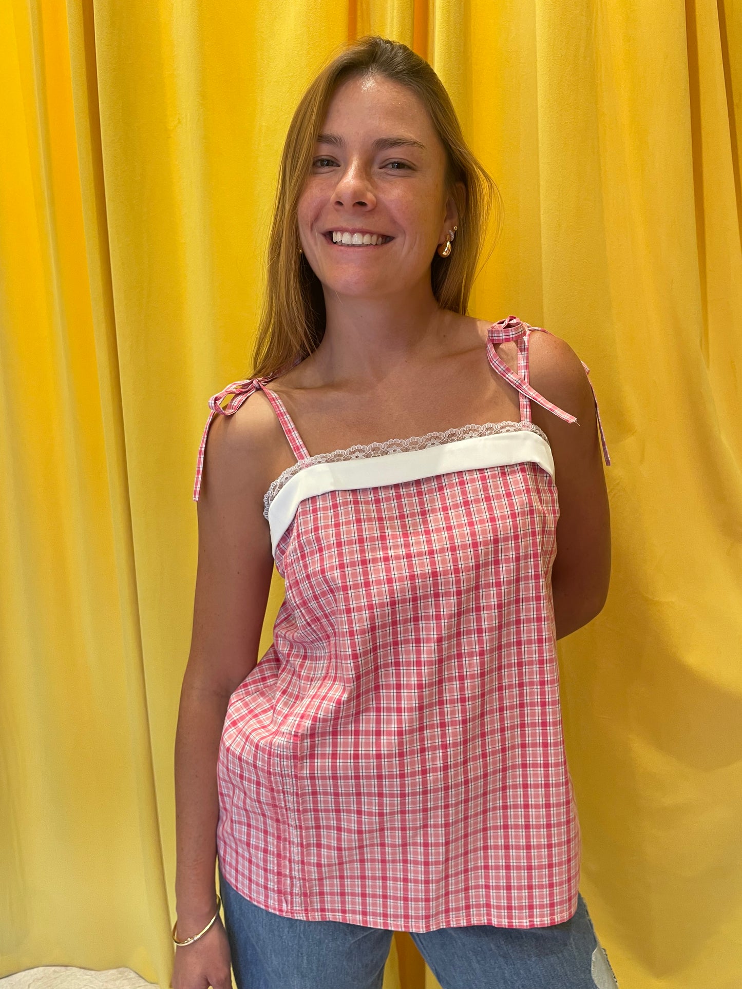 Rainbow Top Checks Pink