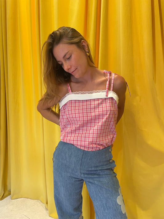 Rainbow Top Checks Pink