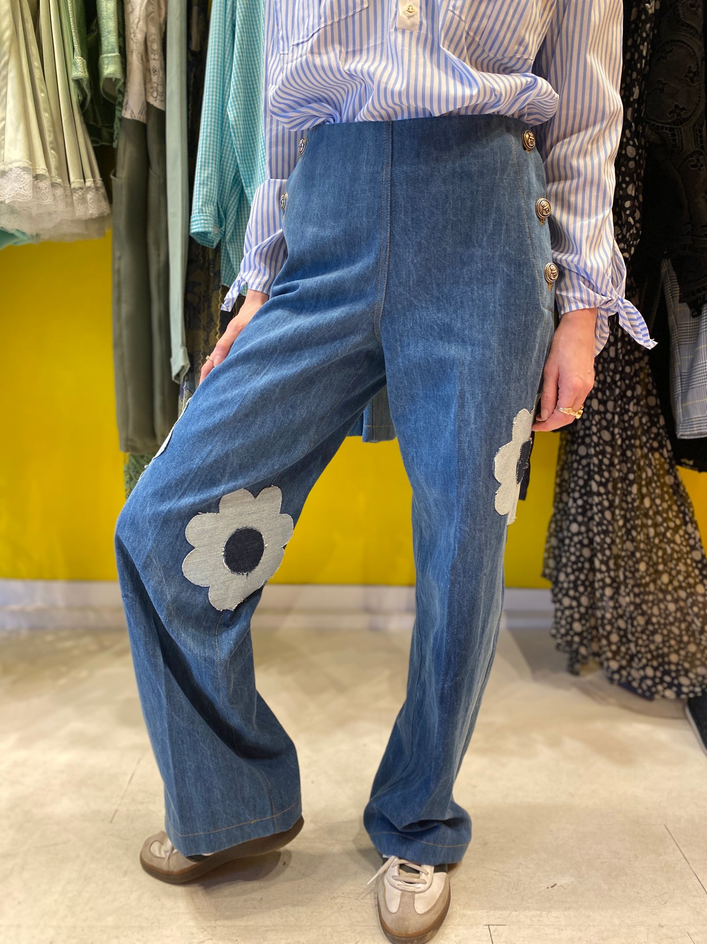 Sailor jeans fleur patch