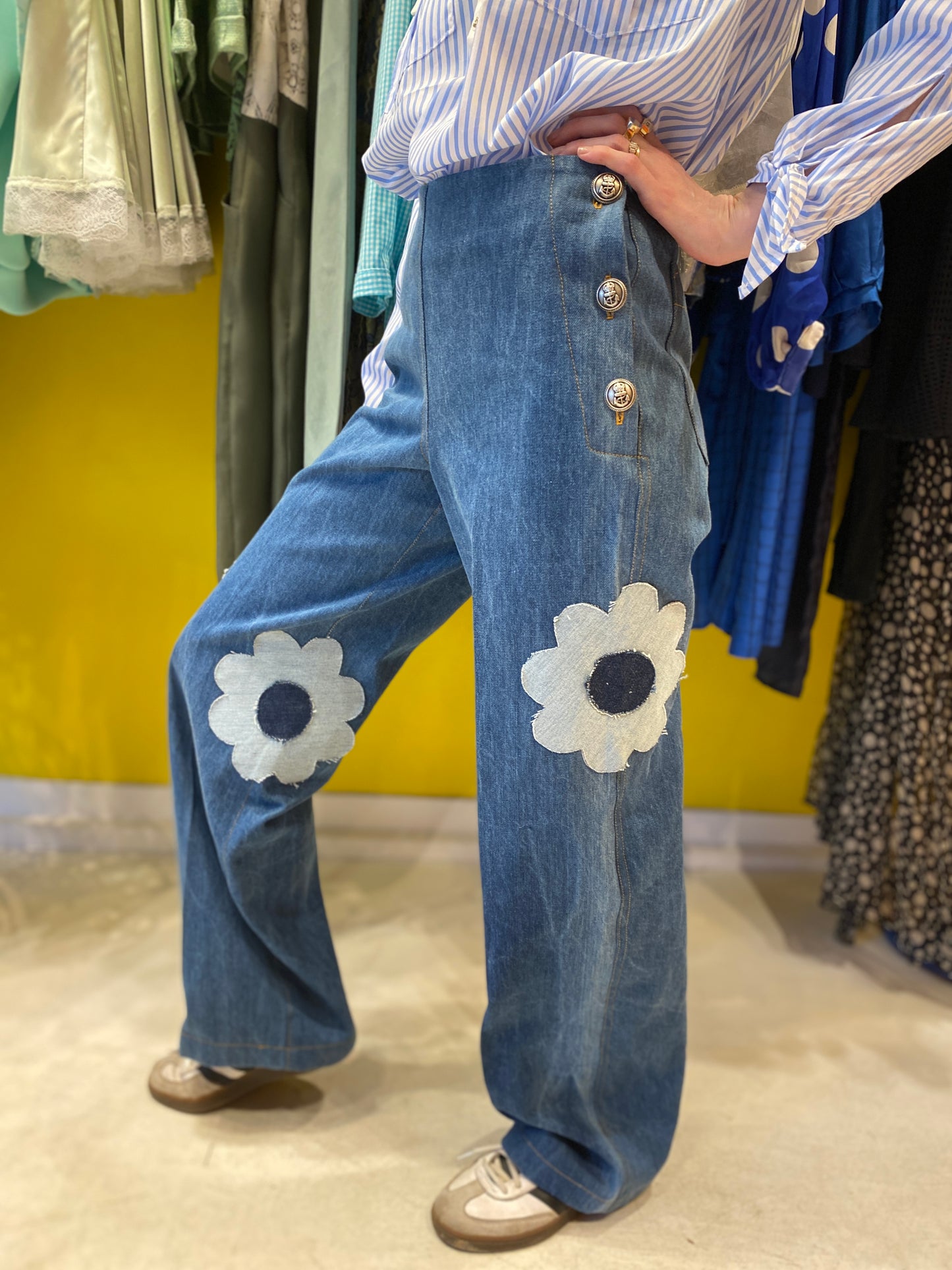 Sailor jeans fleur patch