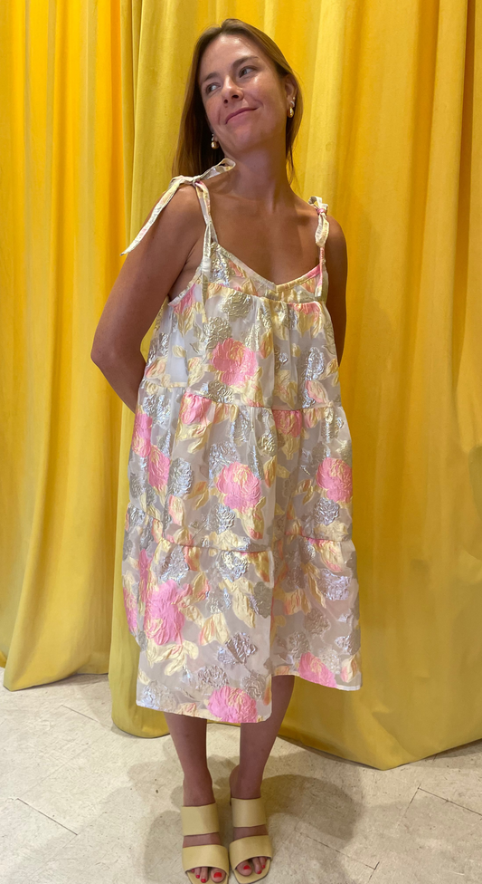 Umbrella Dress Gold Metallic