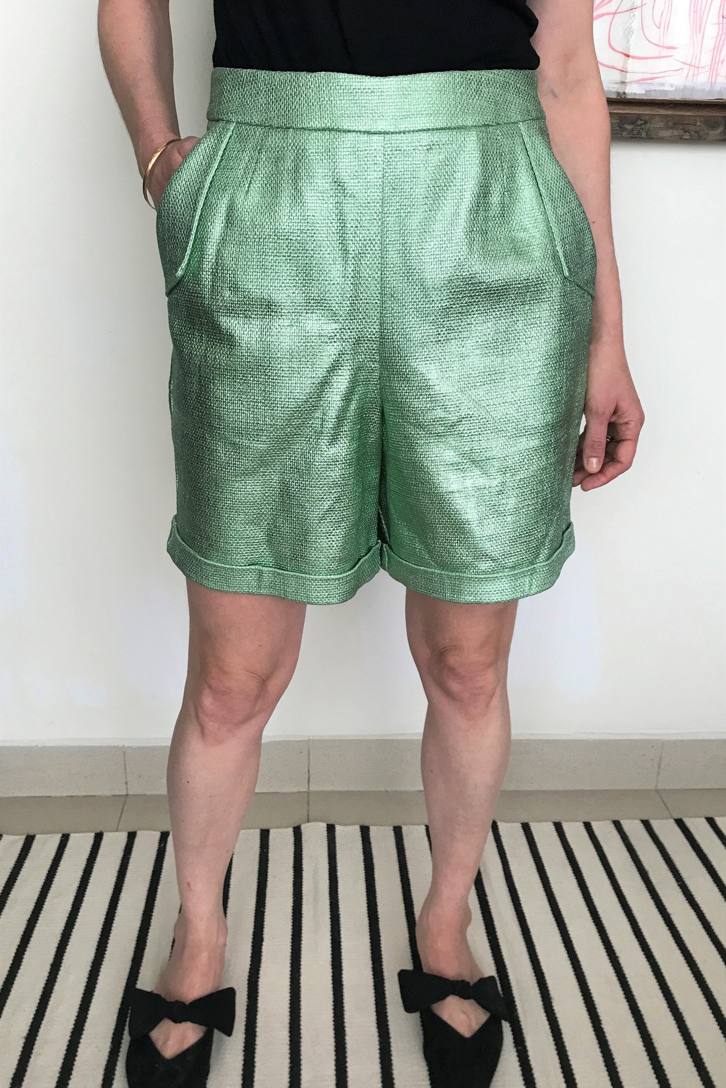 Bermuda Shorts Metallic Grass