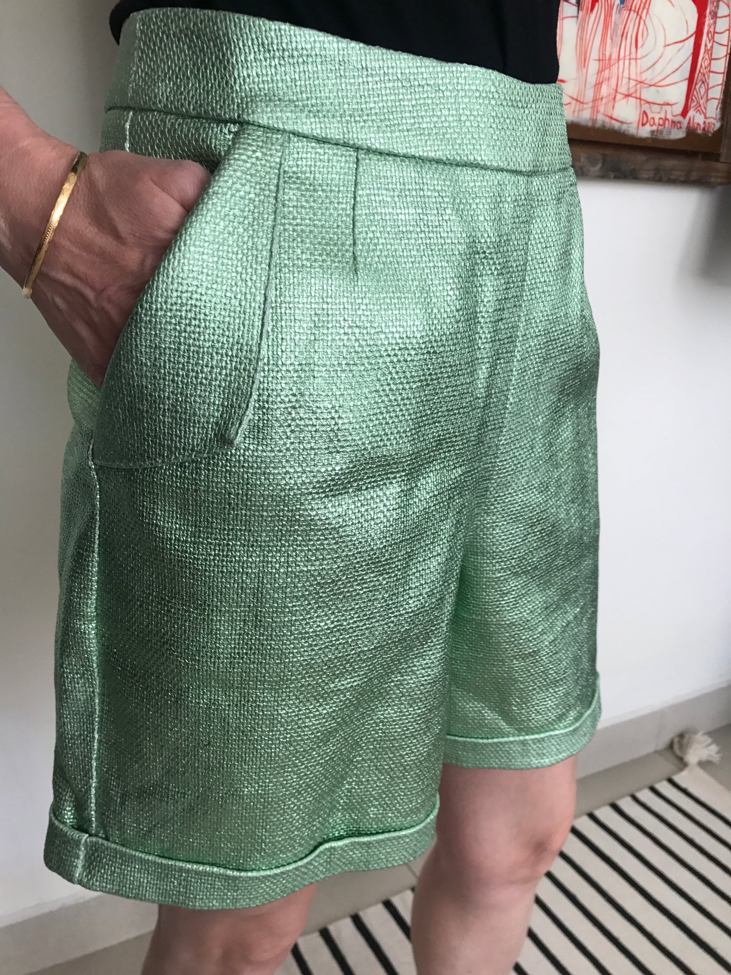 Bermuda Shorts Metallic Grass