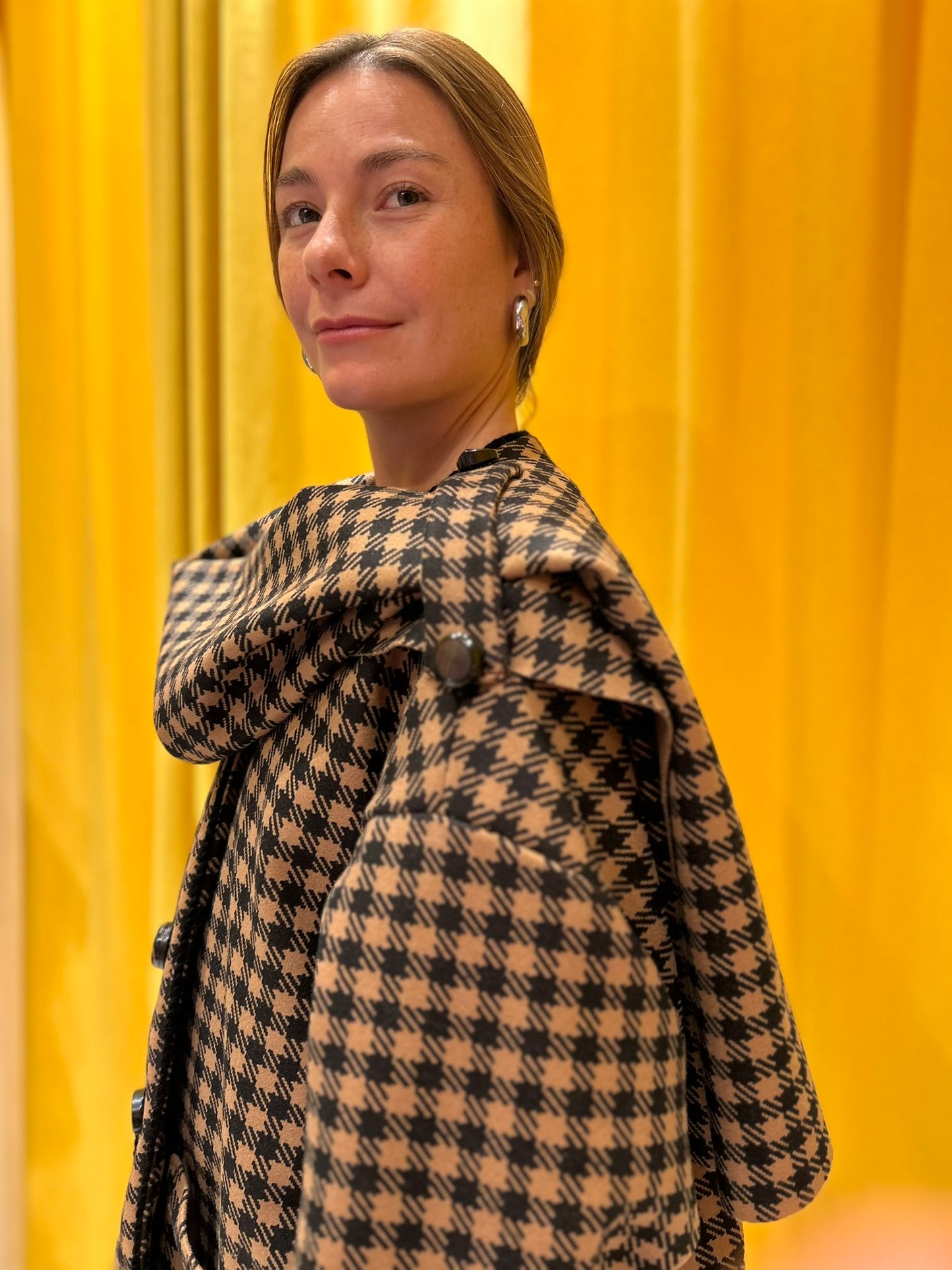 Scarf coat pied di poule