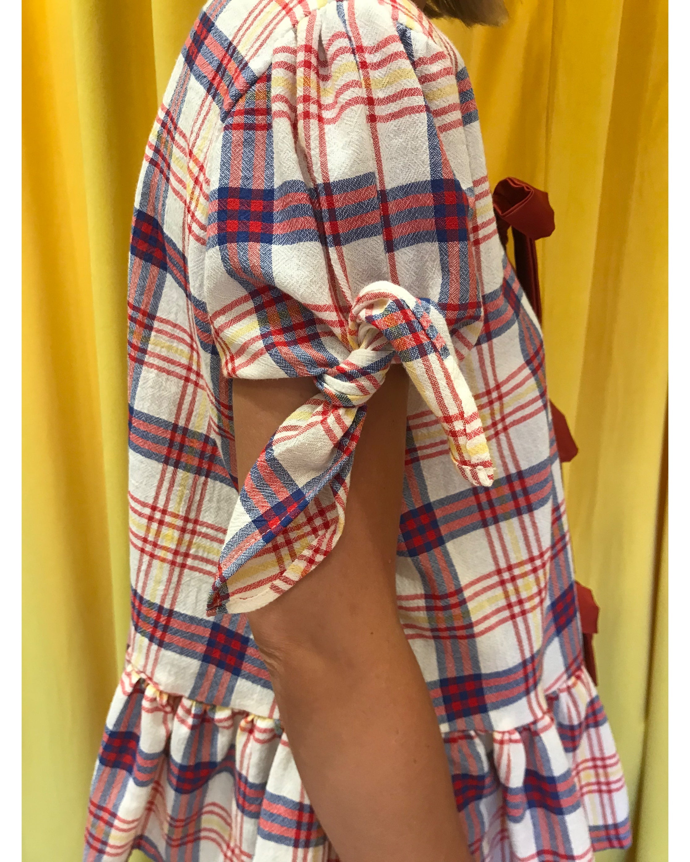Daisy ribbon top checks