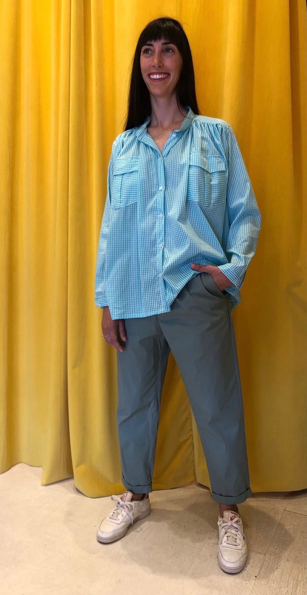 Marine blouse checks