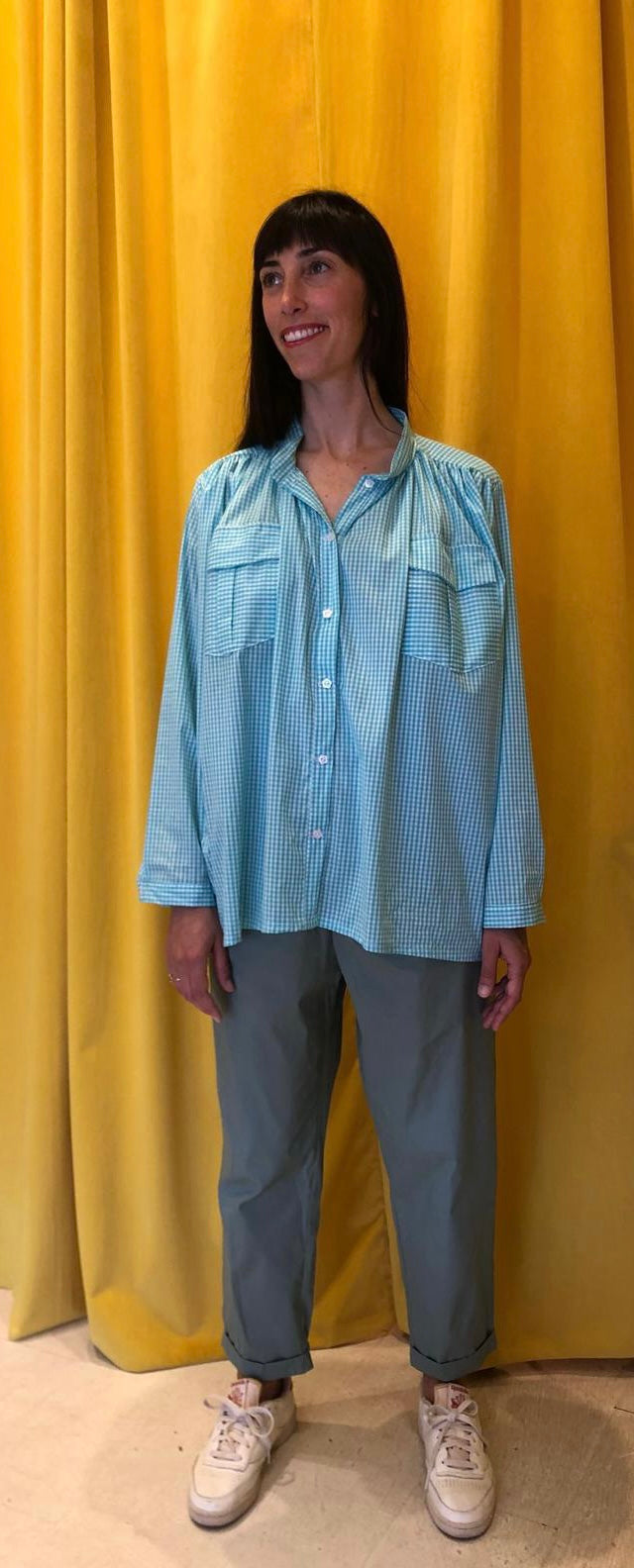 Marine blouse checks