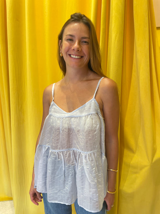 Umbrella Organza Top Baby Blue
