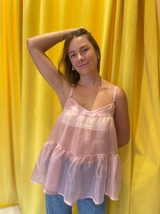 Umbrella Organza Top Lilac
