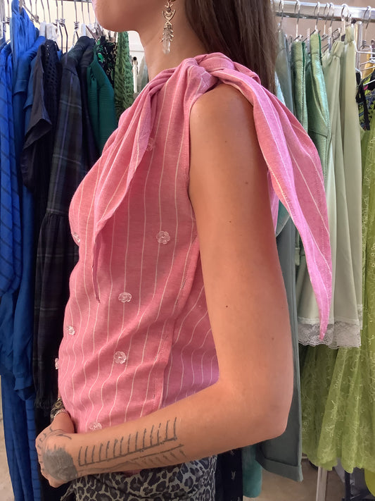 One shoulder knot top