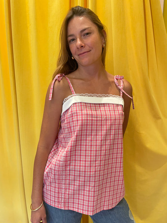 Rainbow Top Checks Pink