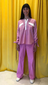 Sailor blouse checks pink