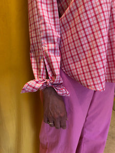 Sailor blouse checks pink