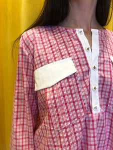 Sailor blouse checks pink