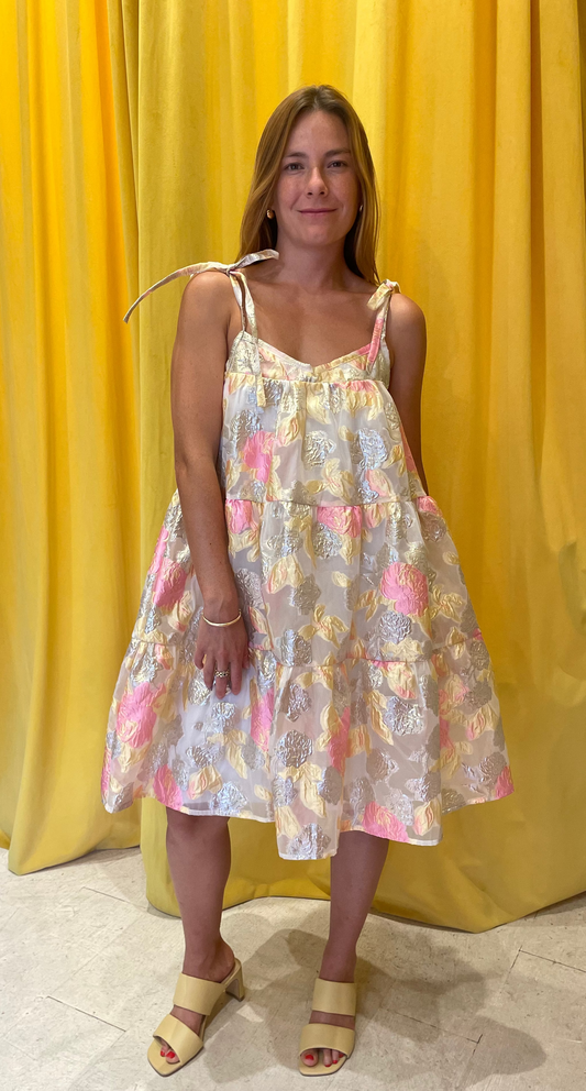 Umbrella Dress Gold Metallic