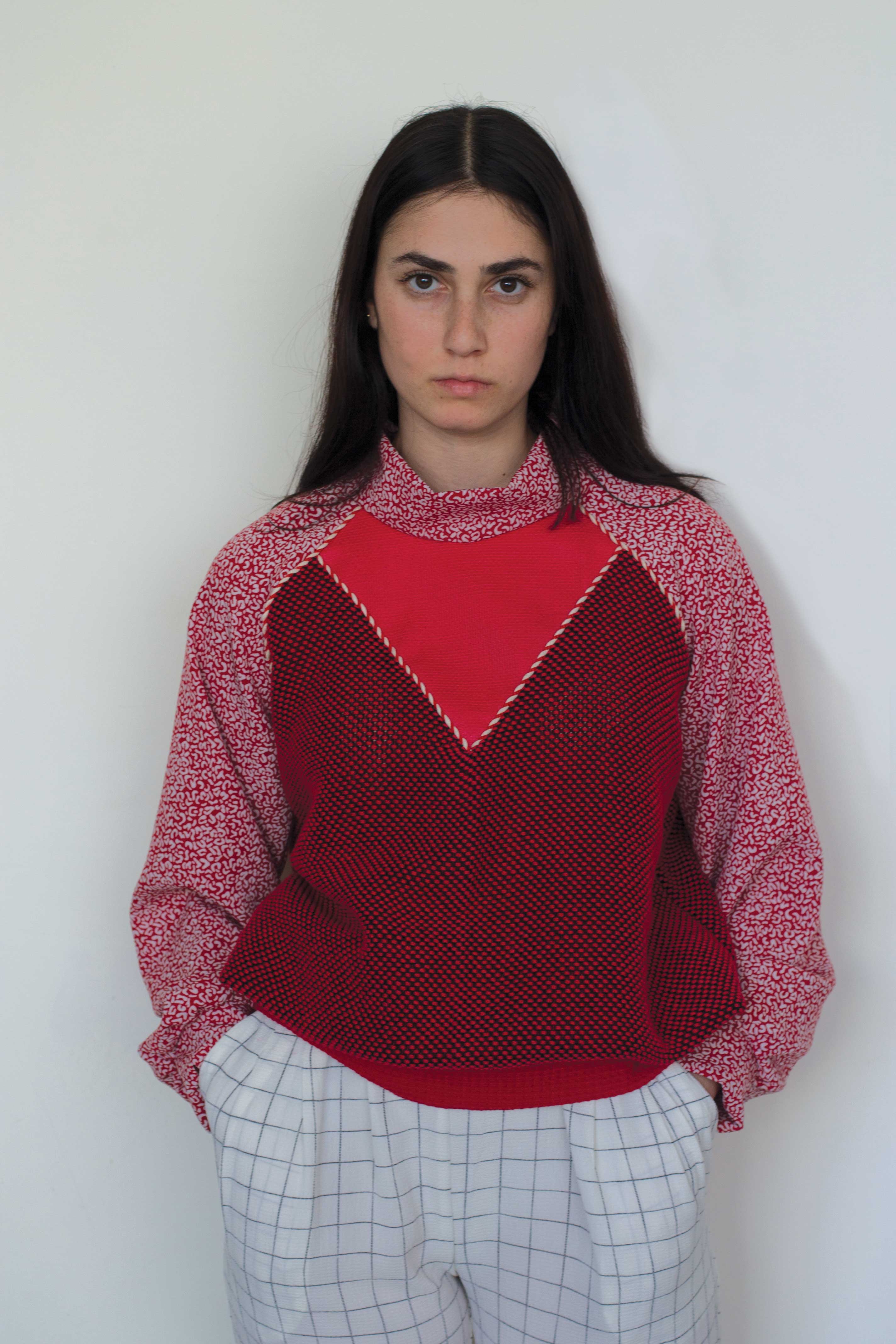 Cube Sweater Knit Red